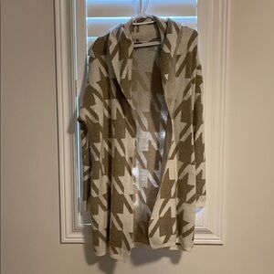 Urban Heritage Open Cardigan Beige/Cream Houndstooth